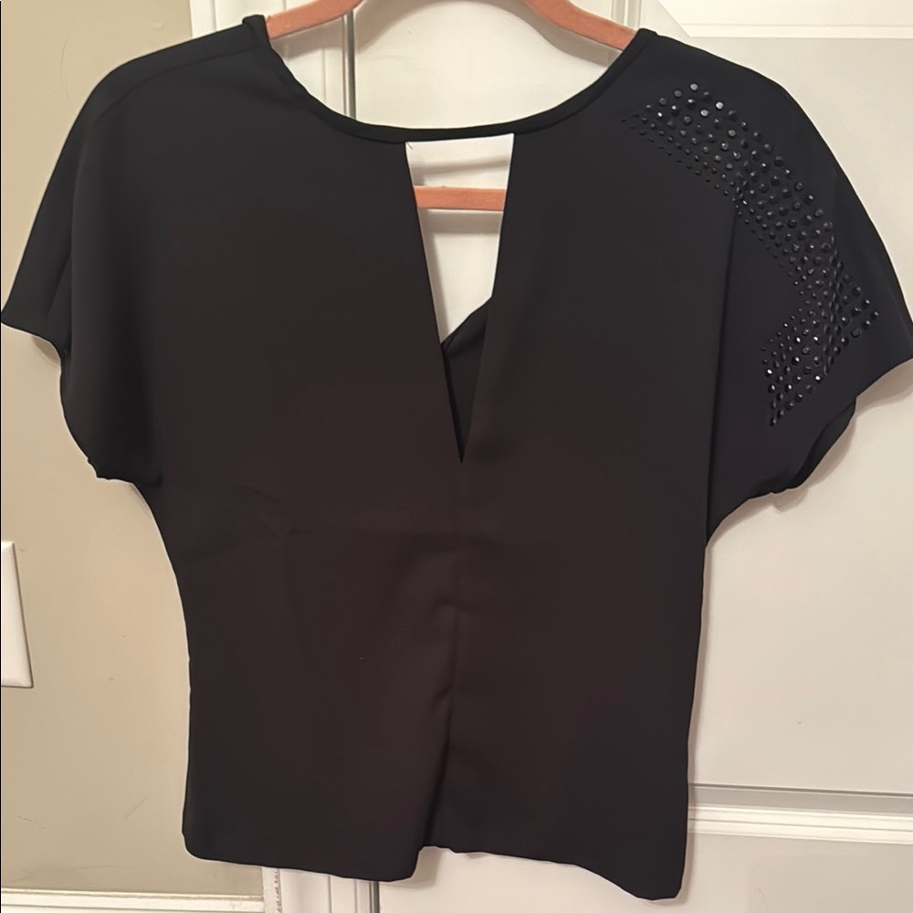 Zara Black Dolman Sleeve Crop Blouse